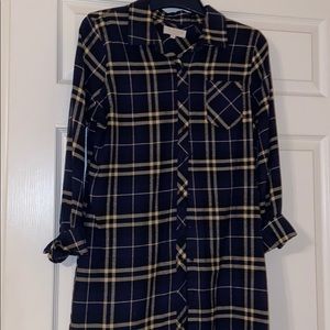 Plaid Buttoned Dress